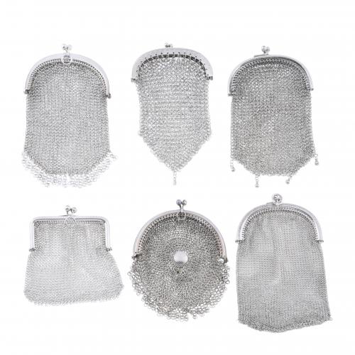 SIX SILVER MESH PURSES, EARLY 20TH CENTURY.