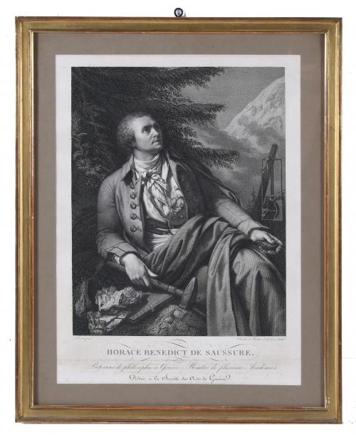 JEAN-PIERRE SAINT-OURS (1752-1809) AND CHARLES-SIMON PRADIER (1782-1847). "PORTRAIT OF THE PHYSICIST, GEOLOGIST AND ALPINIST HORACE BÉNÉDICT DE SAUSSURE" (Paris, c. 1820).