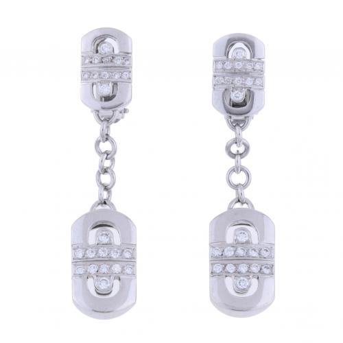 PENDIENTES LARGOS CON DIAMANTES TIPO BULGARI.