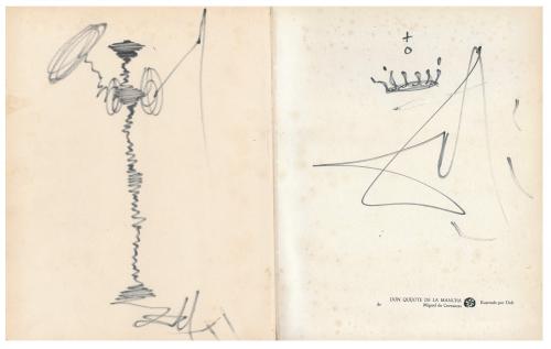 SALVADOR DALÍ I DOMÈNECH (1904-1989). AUTOGRAPH WITH DRAWINGS IN "DON QUIJOTE DE LA MANCHA" (2 vols.).