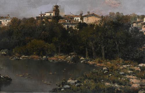 JOSÉ FRANCO CORDERO (1851-c.1910). "PAISAJE".