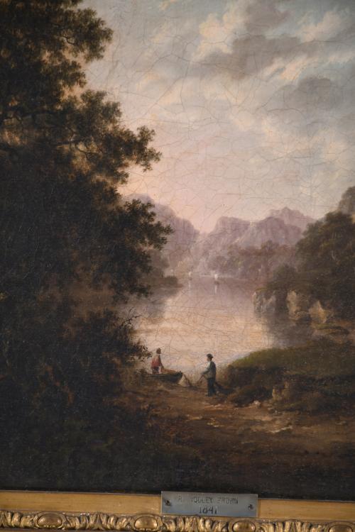 ROBERT WOODLEY-BROWN (act. 1840-1860). "PAISAJE CON LAGO Y 