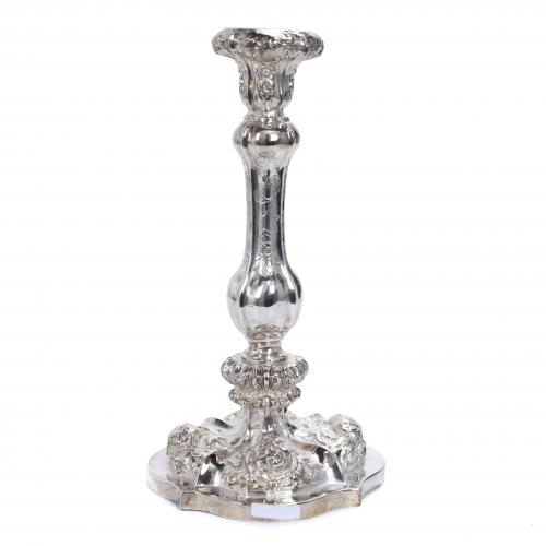 AUSTRIAN SILVER CANDLESTICK, 1857.