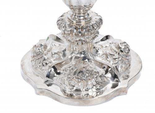 AUSTRIAN SILVER CANDLESTICK, 1857.