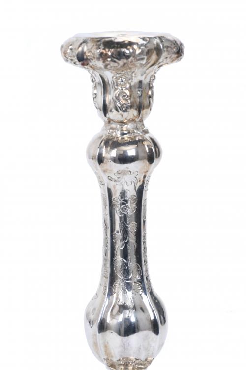 AUSTRIAN SILVER CANDLESTICK, 1857.