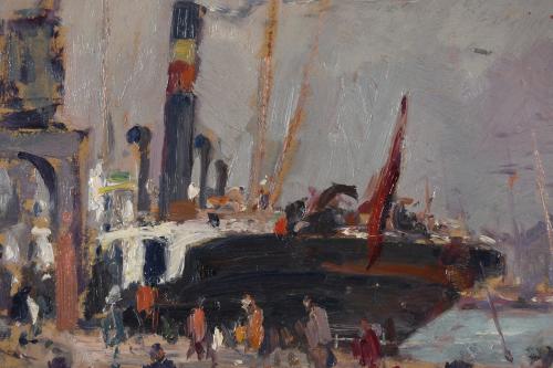 JOAQUIM TERRUELLA MATILLA (1891-1957). "BARCO EN PUERTO".