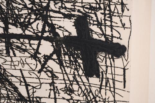 ANTONI TÀPIES (1923-2012). "GRAPHISMES ET DEUX CROIX", 1972