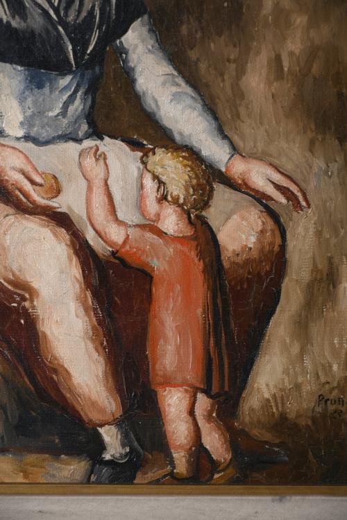 PERE PRUNA OCERANS (1904-1977). "JOVEN CON NIÑO", 1933.