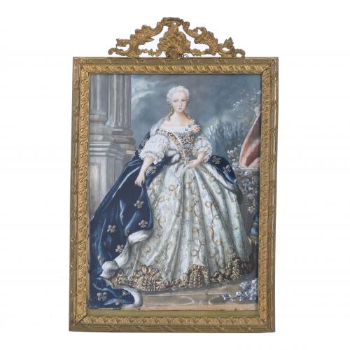 ESCUELA FRANCESA, SIGLO XIX. DAMA DECIOCHESCA, MARIA TERESA DE AUSTRIA.