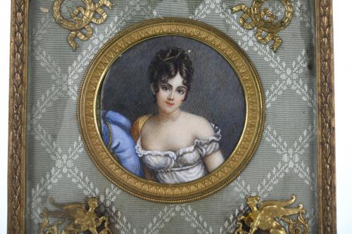 ESCUELA FRANCESA, SIGLO XIX. RETRATO DE JULIETTE RÉCAMIER.