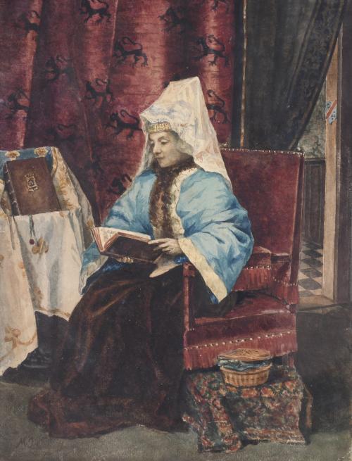 MÁXIMO JUDERIAS CABALLERO (1867-1951) "DAMA LEYENDO".