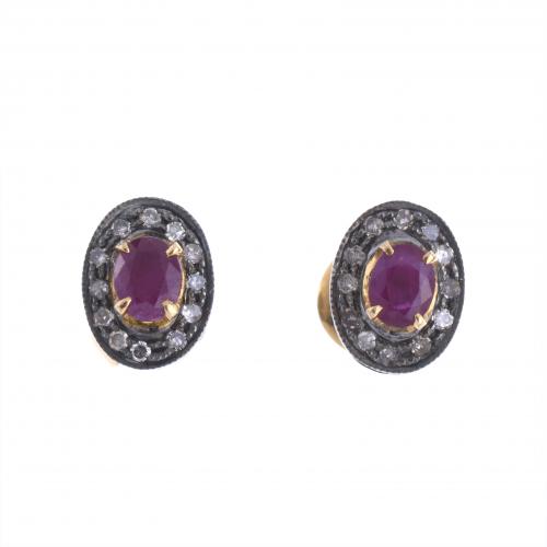 EARRINGS WITH RUBIES.