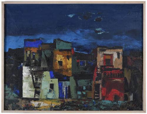 MIGUEL IBARZ (1920-1987) "PUEBLO".