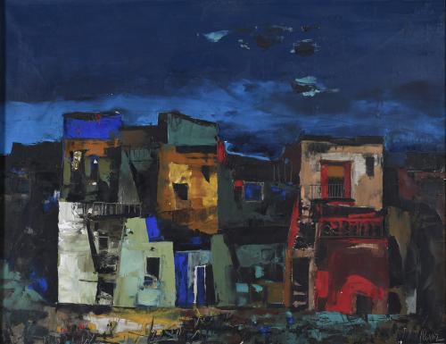 MIGUEL IBARZ (1920-1987) "PUEBLO".