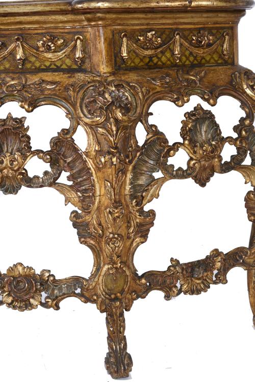 SPANISH CONSOLE TABLE, LOUIS XV STYLE, CIRCA 1940.