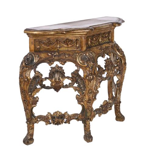 SPANISH CONSOLE TABLE, LOUIS XV STYLE, CIRCA 1940.