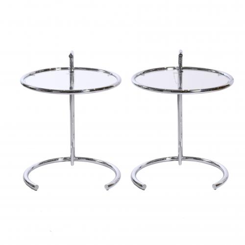 AFTER MODELS BY EILEEN GRAY (1878-1976). PAIR OF SIDE TABLES, MODEL "E1027".