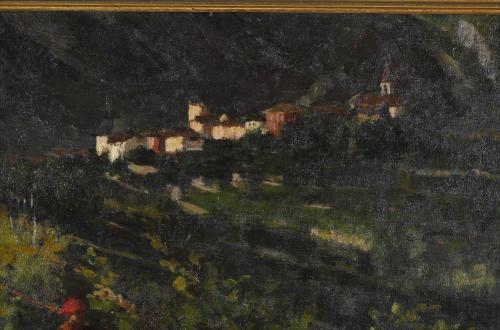 GIUSEPPE SACHERI (1863-1950). "VEDUTA DI CASTEL MARTE, BRIA