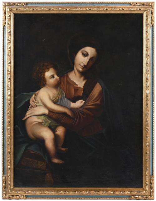 LATE 19TH CENTURY SPANISH SCHOOL. "MADONNA WITH CHILD".