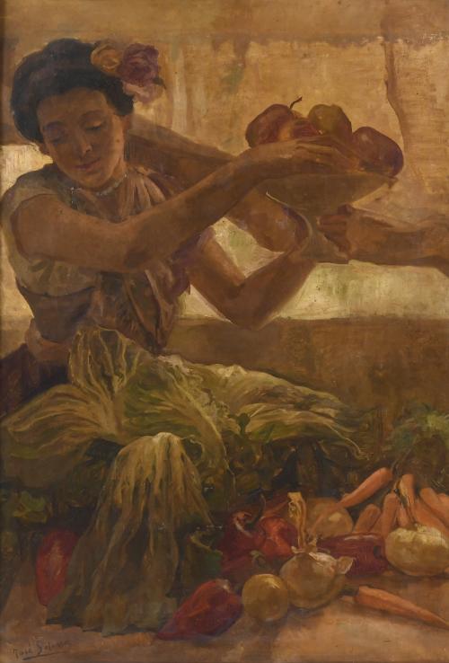 JOSÉ GUTIÉRREZ SOLANA (1886-1945). "FRUIT SELLER", C. 1902-1904..