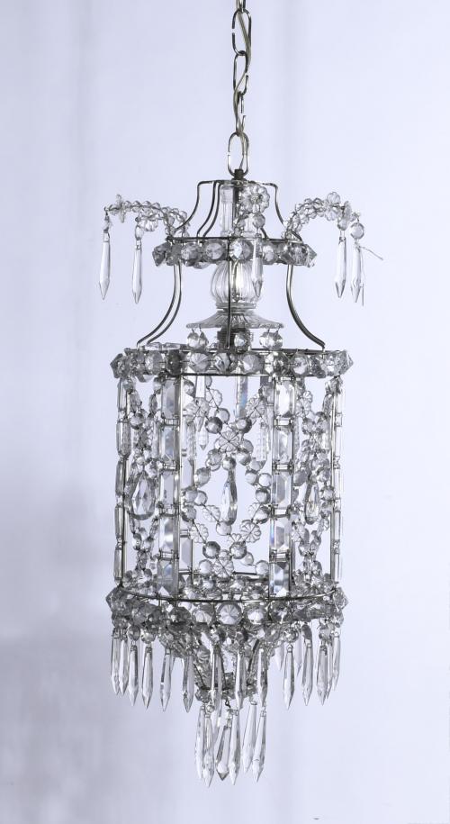 PAIR OF LANTERN-LIKE CEILING LAMPS, MID 20TH CENTURY.