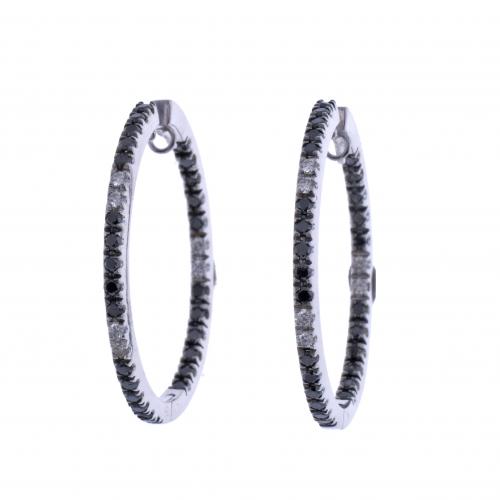 DIAMONDS HOOP EARRINGS.