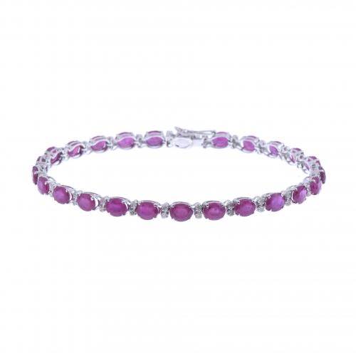 RUBIES AND DIAMONDS BRACELET.