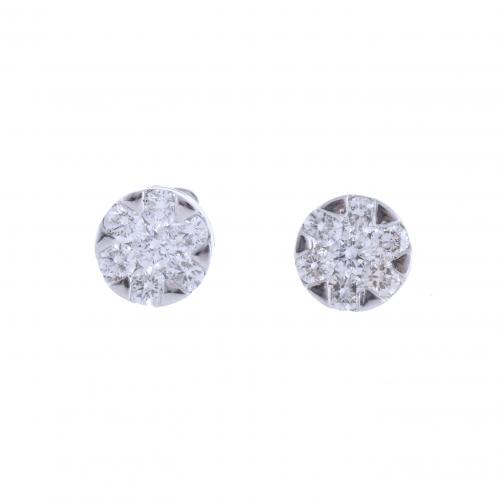 PENDIENTES ROSETONES DE DIAMANTES.