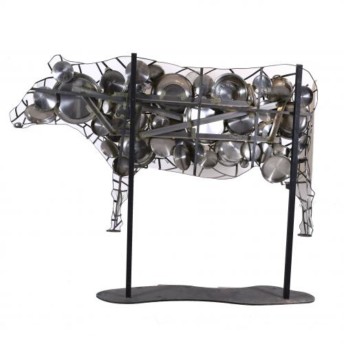 "COW", A SCULPTURE THAT DECORATED ONE OF THE ROOMS OF THE F