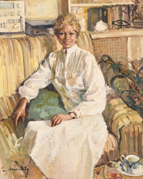 JOAN MARTÍ  ARAGONES (1936-2009). "MUJER VESTIDA DE BLANCO".