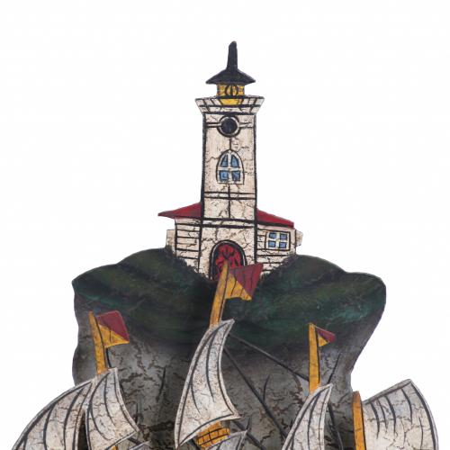 "SHIP AND LIGHTHOUSE", SWINGING PENDULUM, 20TH CENTURY.