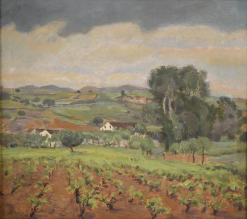 ANTONI BADRINAS (1882-1969) "VOLTANTS DE SANT CUGAT (ALREDEDORES DE SANT CUGAT)".