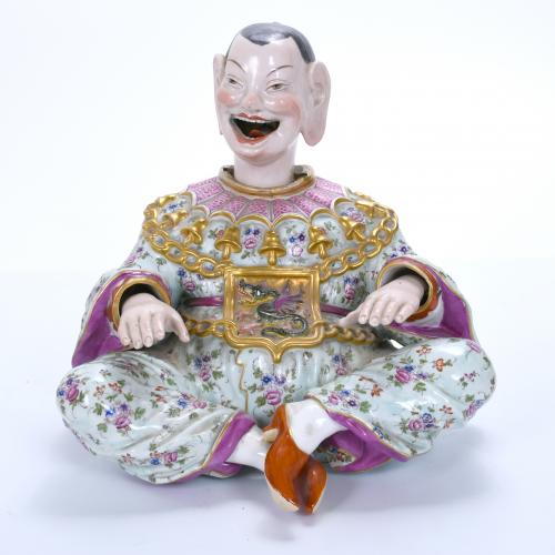 PAIR OF GERMAN MEISSEN PAGODA FIGURINES, 19TH CENTURY.