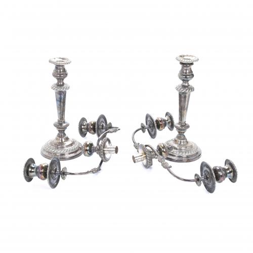 PAIR OF SPANISH CANDELABRA, MID 20TH CENTURY.