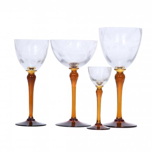 SPANISH GLASSWARE OF SIX SERVICES, SECOND HALF OF THE 20TH