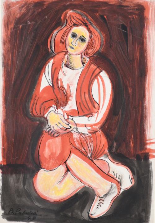 BENJAMÍN PALENCIA (1894-1980). "FIGURA EN ROJO", 1949.