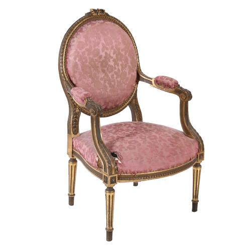 LOUIS XVI STYLE ARMCHAIR, MID 20TH CENTURY.