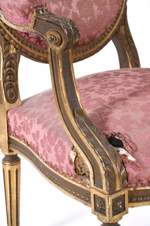 LOUIS XVI STYLE ARMCHAIR, MID 20TH CENTURY.