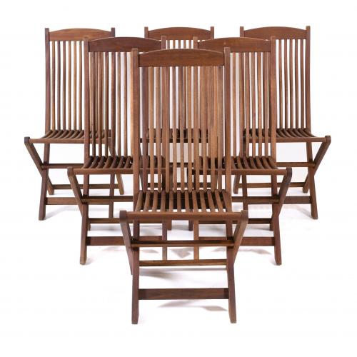 SET OF SIX NORDIC GARDEN CHAIRS "SCAN COM", 20TH CENTURY.