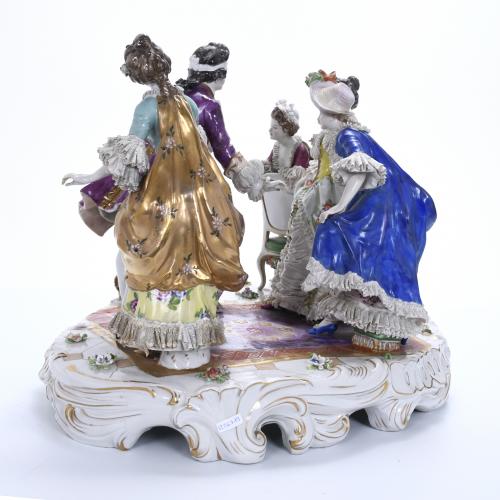 "BLIND MAN&#39;S BLUFF", GERMAN FIGURAL GROUP, EARLY DECADES 20