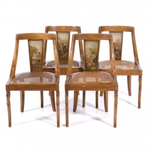 PIERRE LOTTIER (20TH CENTURY). SET OF FOUR CHAIRS.