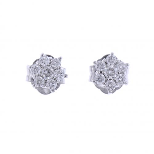 DIAMONDS ROSETTE EARRINGS.