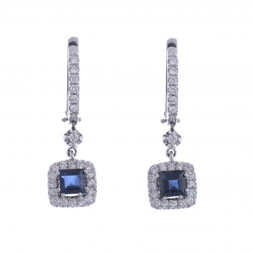 DIAMONDS AND SAPPHIRES EARRINGS.