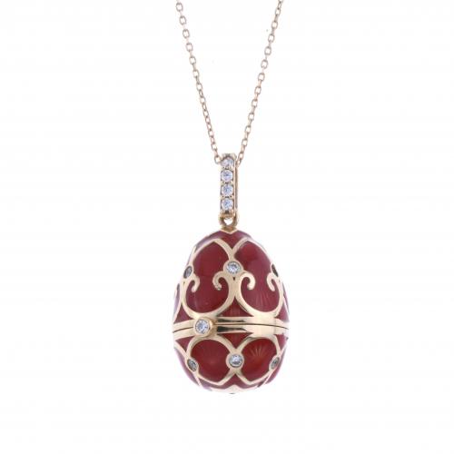 "FABERGÉ" STYLE EGG PENDANT.