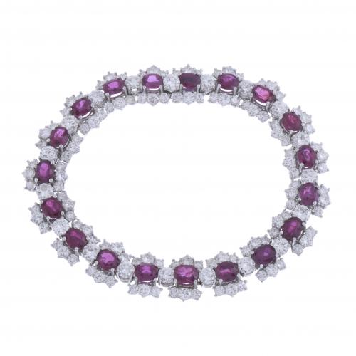 SPECTACULAR DIAMONDS AND RUBIES BRACELET.