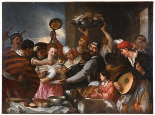 ATTRIBUTED TO NICCOLO FRANGIPANE (1555-1600). "THE KITTY PARTY".