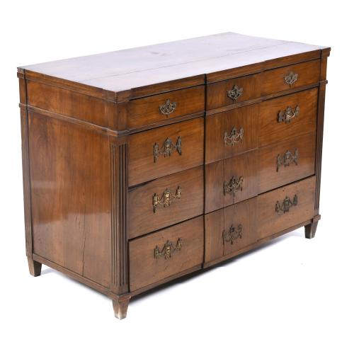 SPANISH CHEST OF DRAWERS, GEORGE III STYLE. MID 19TH CENTUR