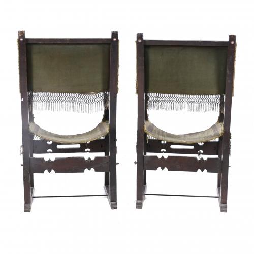 PAIR OF SPANISH FRIAR ARMCHAIRS, 19TH CENTURY.