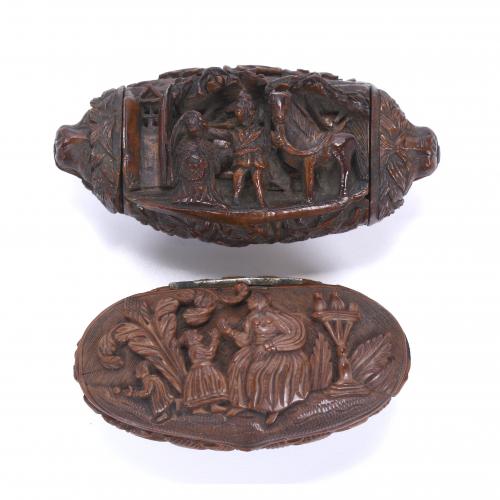 DUTCH AND CHINESE CARVED BOXES. 20TH CENTURY.