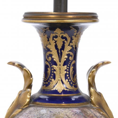 ELECTRIFIED SÈVRES PORCELAIN VASE. 19TH CENTURY. 